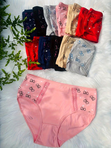 12 Pcs/set High Waist Cotton Panties Women