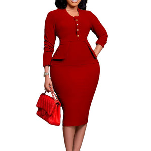 Fashion Solid Color Dress