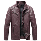 Casual   Leather Jacket Men's