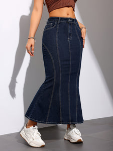 Women's Mermaid Trumpet Denim Skirt