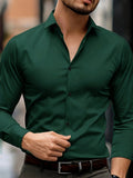 Men's Casual Polyester Button-Down Shirt