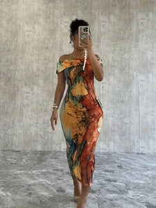 Women's Abstract Print Bodycon Dress