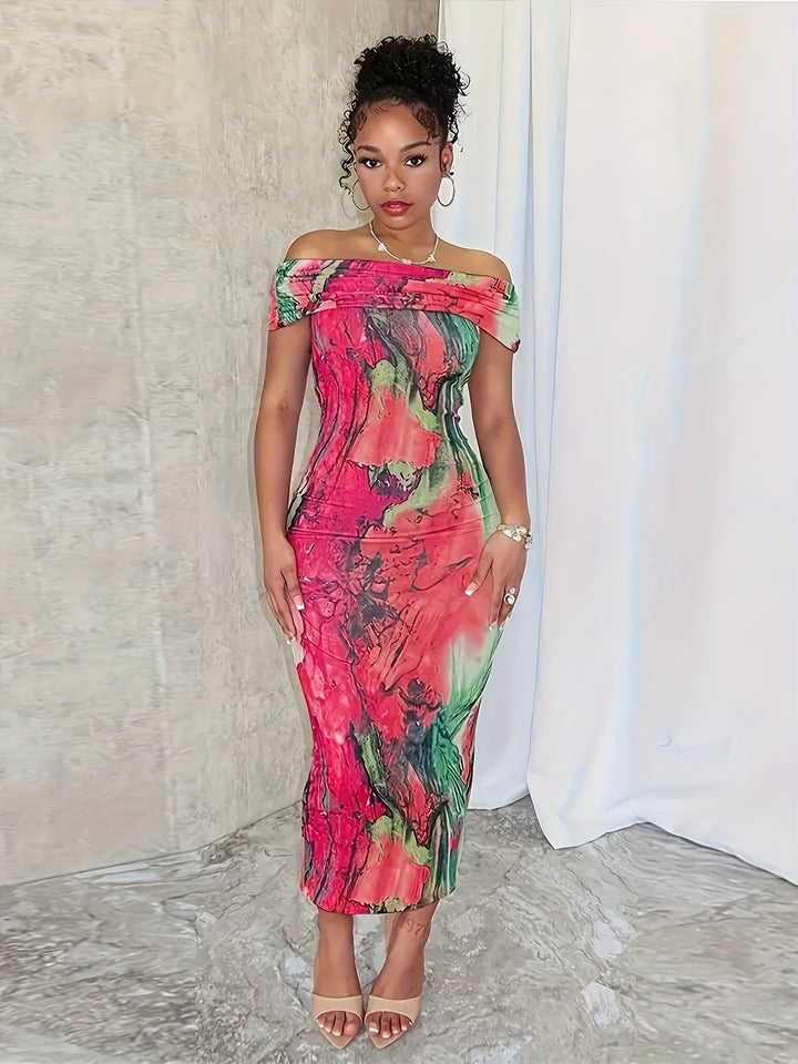 Women's Abstract Print Bodycon Dress