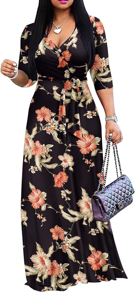 American  women’s Fashion Flower  Dress