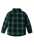 Boys' Classic Green Plaid Long Sleeve Shirt