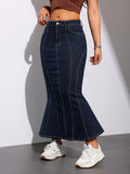 Women's Mermaid Trumpet Denim Skirt