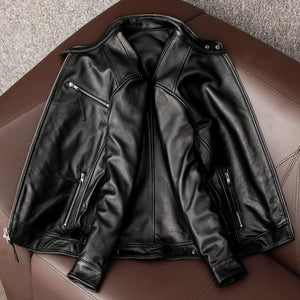 Men's Stand Collar Leather Jacket