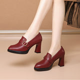 Square Buckle Women Shoes