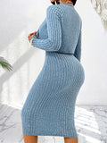 Elegant Polyester-Blend Knit Dress Suit Set: