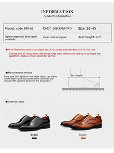 Men's British Pointed Toe Lace-up Shoes