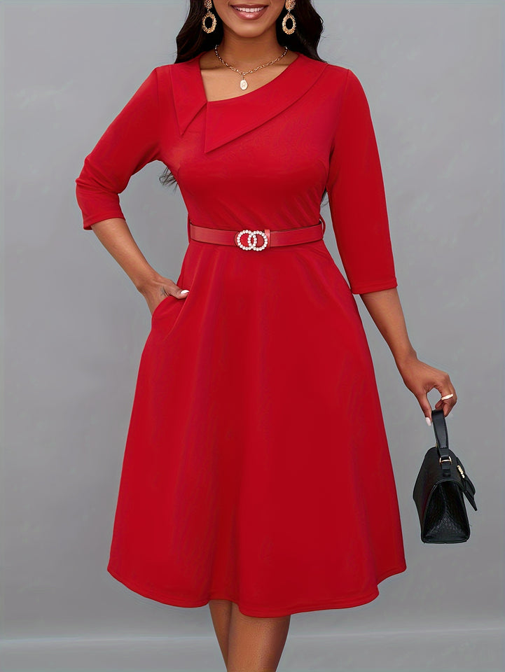 Quarter Sleeve, Elegant  Women's Dress