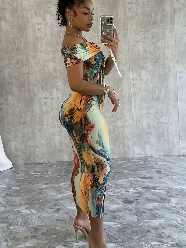 Women's Abstract Print Bodycon Dress